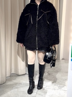「one after another NICE CLAUP（ワンアフターアナザーナイスクラップ）のアイテム（ブルゾン）」を使った、Moeさん（レディース・156cm）の冬コーディネート