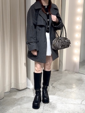 「one after another NICE CLAUP（ワンアフターアナザーナイスクラップ）のアイテム（チェスターコート）」を使った、Moeさん（レディース・156cm）の秋コーディネート