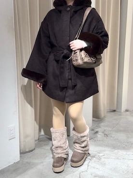 「one after another NICE CLAUP（ワンアフターアナザーナイスクラップ）のアイテム（その他アウター）」を使った、Moeさん（レディース・156cm）の冬コーディネート