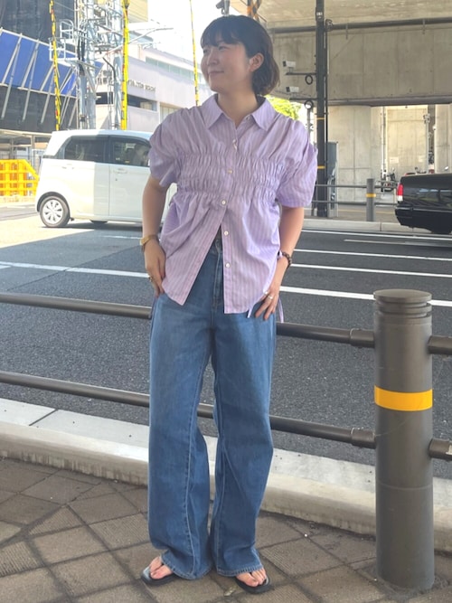 ハーフスリーブギャザーシャツ