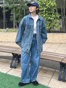 「アイテム（スリッポン）」を使った、濵中　心さん（レディース・162cm）の秋コーディネート