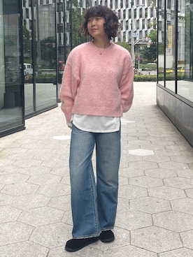 「アイテム（スリッポン）」を使った、濵中　心さん（レディース・162cm）の秋コーディネート