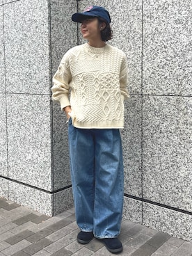 「アイテム（スリッポン）」を使った、濵中　心さん（レディース・162cm）の秋コーディネート