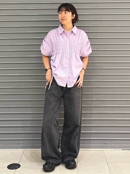 ハーフスリーブギャザーシャツ