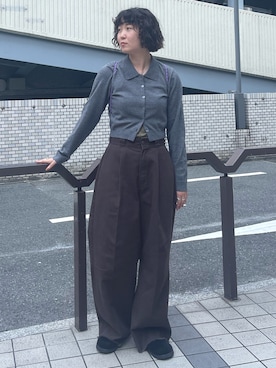 「アイテム（スリッポン）」を使った、濵中　心さん（レディース・162cm）の夏コーディネート