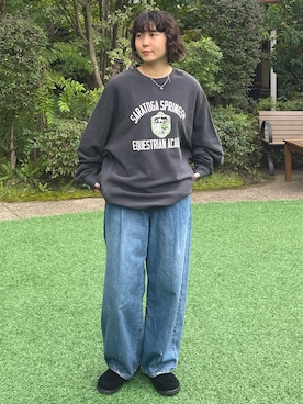 「アイテム（スリッポン）」を使った、濵中　心さん（レディース・162cm）の秋コーディネート