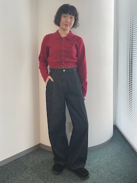 「アイテム（スリッポン）」を使った、濵中　心さん（レディース・162cm）の夏コーディネート