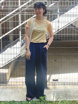 「アイテム（その他パンツ）」を使った、濵中　心さん（レディース・162cm）の夏コーディネート