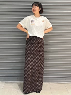 「Ungrid（アングリッド）のアイテム（スカート）」を使った、濵中　心さん（レディース・162cm）の夏コーディネート