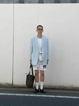 「LANVIN（ランバン）のアイテム」を使った、F.I.L.O__さん（メンズ・174cm）の夏コーディネート