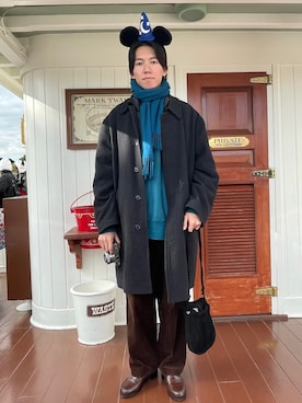 「アイテム（ステンカラーコート）」を使った、F.I.L.O__さん（メンズ・174cm）の冬コーディネート