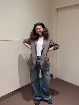 「tk.TAKEO KIKUCHI（ティーケータケオキクチ）のアイテム（アクセサリー）」を使った、有里さん（レディース・156cm）の夏コーディネート