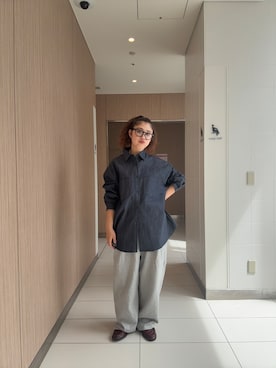 「tk.TAKEO KIKUCHI（ティーケータケオキクチ）のアイテム（トップス）」を使った、有里さん（レディース・156cm）の夏コーディネート