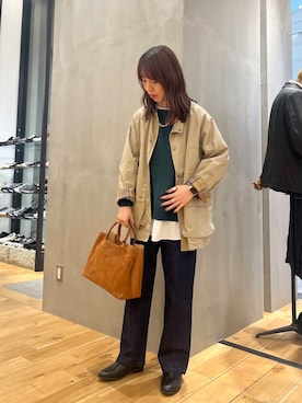 「Barbour（バブアー）の『別注』Barbour　BEDALE（その他アウター）」を使った、riko810さん（レディース・162cm）の秋コーディネート