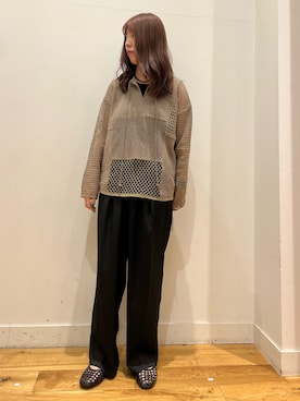 「URBAN RESEARCH DOORS（アーバンリサーチドアーズ）の2wayメッシュプルオーバー（ニット/セーター、グリーン系）」を使った、Rikoさん（レディース・162cm）の夏コーディネート