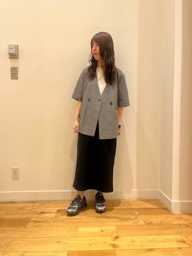 「アイテム（その他アウター、グレー系）」を使った、riko810さん（レディース・162cm）の夏コーディネート