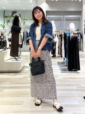 「LEPSIM（レプシィム）のステンレスロングアレンジネックレス　587102（ネックレス、シルバー系）」を使った、sankichi1346さん（レディース・159cm）の夏コーディネート