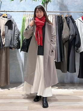 「アイテム（ストール/ショール）」を使った、sankichi1346さん（レディース・159cm）の冬コーディネート