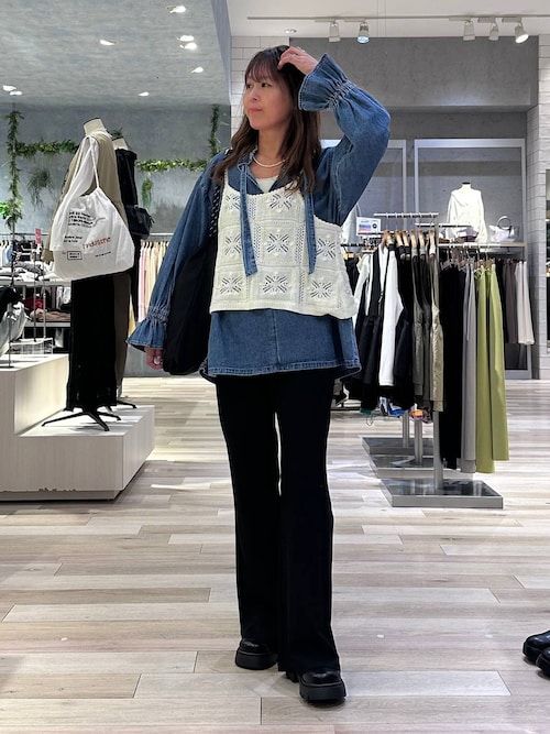 デニムフリルカラーブラウス2 639119（シャツ/ブラウス）｜LEPSIM