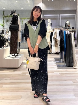 「LEPSIM（レプシィム）のステンレスロングアレンジネックレス　587102（ネックレス、シルバー系）」を使った、sankichi1346さん（レディース・159cm）の夏コーディネート