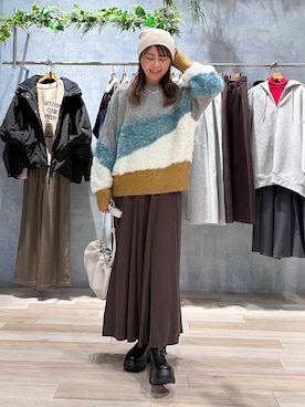 「きれいめ」｜「アイテム（ニットキャップ/ビーニー）」を使った、sankichi1346さん（レディース・159cm）の冬コーディネート