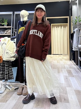 「アイテム（キャップ）」を使った、sankichi1346さん（レディース・159cm・40代）の秋コーディネート