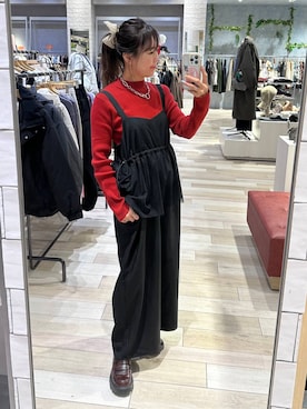 「アイテム（サロペット/オーバーオール）」を使った、sankichi1346さん（レディース・159cm）の秋コーディネート