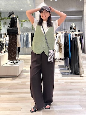 「LEPSIM（レプシィム）のステンレスロングアレンジネックレス　587102（ネックレス、シルバー系）」を使った、sankichi1346さん（レディース・159cm）の夏コーディネート