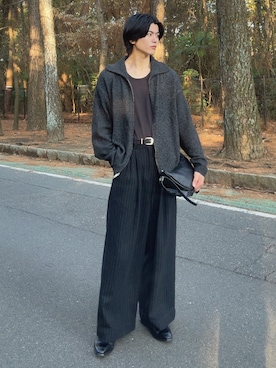 「SINSS（シンス）のアイテム（スラックス）」を使った、そらさん（メンズ・181cm）の春コーディネート