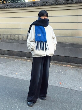 「アイテム（マフラー）」を使った、そらさん（メンズ・181cm）の秋コーディネート