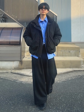 「アイテム（メガネ）」を使った、そらさん（メンズ・181cm）の冬コーディネート