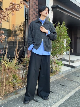 「SINSS（シンス）のアイテム（トップス）」を使った、そらさん（メンズ・181cm）の春コーディネート