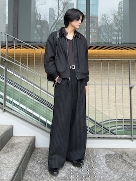 「SINSS（シンス）のアイテム（スラックス）」を使った、そらさん（メンズ・181cm）の春コーディネート