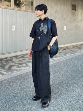 「SINSS（シンス）のアイテム（バッグ）」を使った、そらさん（メンズ・181cm）の夏コーディネート