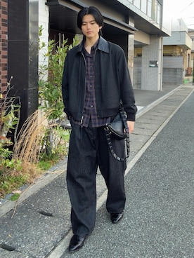 「SINSS（シンス）のアイテム（ブルゾン）」を使った、そらさん（メンズ・181cm）の秋コーディネート
