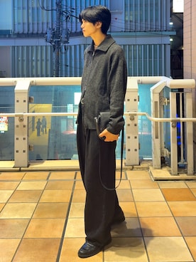 「SINSS（シンス）のWide balloon denim / ワイドバルーンデニム（デニムパンツ）」を使った、そらさん（メンズ・181cm）の秋コーディネート