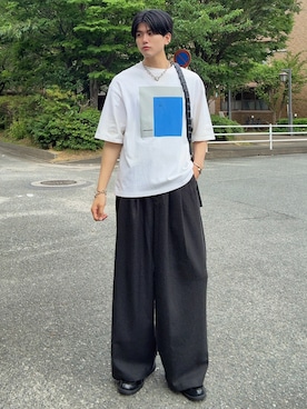 「SINSS（シンス）のアイテム（バッグ）」を使った、そらさん（メンズ・181cm）の夏コーディネート