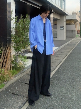 「SINSS（シンス）のアイテム（スラックス）」を使った、そらさん（メンズ・181cm）の春コーディネート