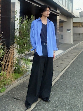 「SINSS（シンス）のアイテム（スラックス）」を使った、そらさん（メンズ・181cm）の春コーディネート