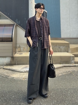 「SINSS（シンス）のアイテム（パンツ）」を使った、そらさん（メンズ・181cm）の夏コーディネート