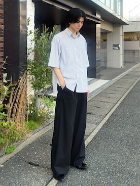 「SINSS（シンス）のアイテム（スラックス）」を使った、そらさん（メンズ・181cm）の春コーディネート