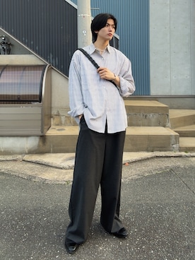 「SINSS（シンス）のアイテム（スラックス）」を使った、そらさん（メンズ・181cm）の春コーディネート