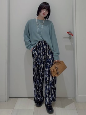 「GLOBAL WORK（グローバルワーク）のアソート三連ネックレス/495430（ネックレス、シルバー系）」を使った、akiさん（レディース・160cm）の夏コーディネート