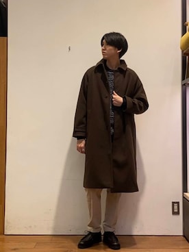 「冬の差し色コーデ」｜かわむらさん（メンズ・183cm）の冬コーディネート