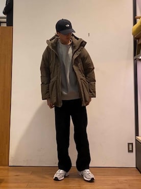 「アイテム（ダウンジャケット/コート）」を使った、かわむらさん（メンズ・183cm）の秋コーディネート