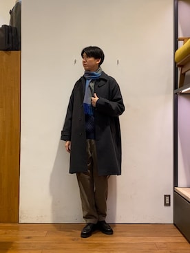 「アイテム（マフラー）」を使った、かわむらさん（メンズ・183cm）の冬コーディネート