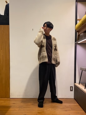 「アイテム（サンダル）」を使った、かわむらさん（メンズ・183cm）の秋コーディネート