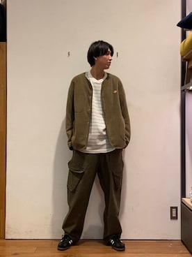 「冬の差し色コーデ」｜かわむらさん（メンズ・183cm）の冬コーディネート