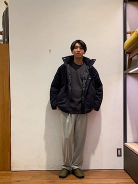 「アイテム（スウェット）」を使った、かわむらさん（メンズ・183cm）の秋コーディネート