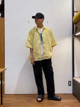 「URBAN RESEARCH DOORS（アーバンリサーチドアーズ）のTHE NORTH FACE PURPLE LABEL　65/35 WINDSTOPPER CAP（キャップ、ブラック系）」を使った、かわむらさん（メンズ・183cm）の春コーディネート